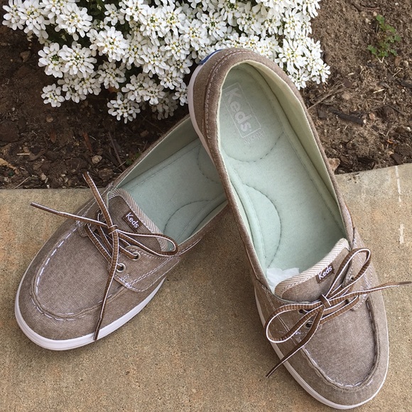 Keds Shoes - Slip-on Keds Glimmer Linen Boat Shoe